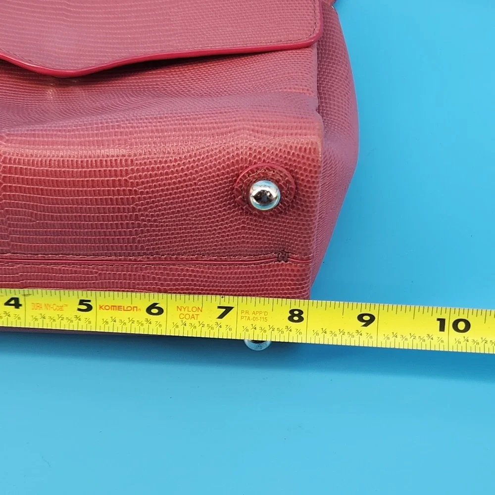 Rebecca Minkoff Pink Lizard Embossed Leather Crossbody Satchel Chain Handle